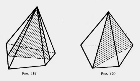 Построение пирамиды и ее плоских сечений