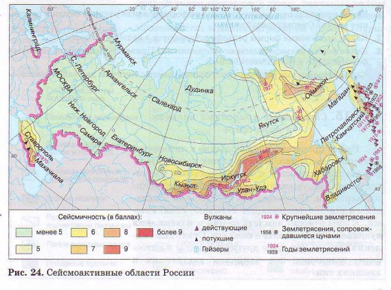 Сейсмоактивные области России