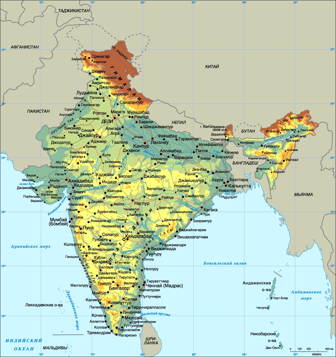 Адміністративно-територіальна карта Індії