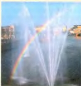 Явление, подобное ра­дуге, можно наблюдать в брызгах фонтана или водопада