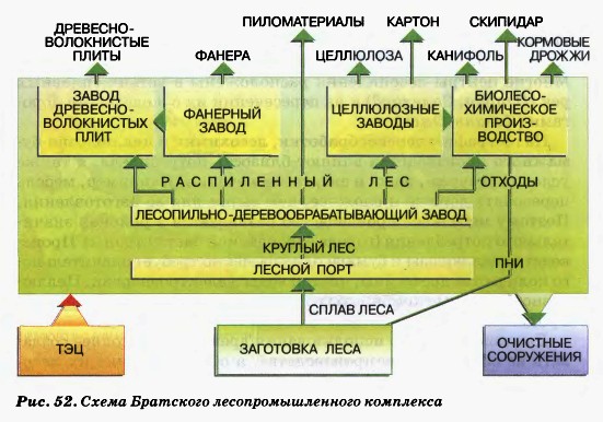 Схема Братского лесопромышленного комплекса