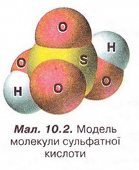 Модель молекули сульфатної кислоти. фото