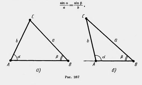 Соотношение между углами треугольника и противолежащими сторонами