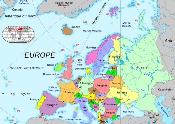Политическая карта Европы