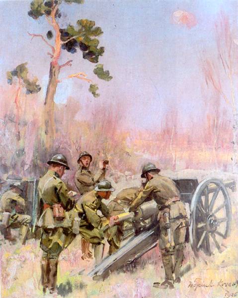 Польські артилеристи у бою на Віслі