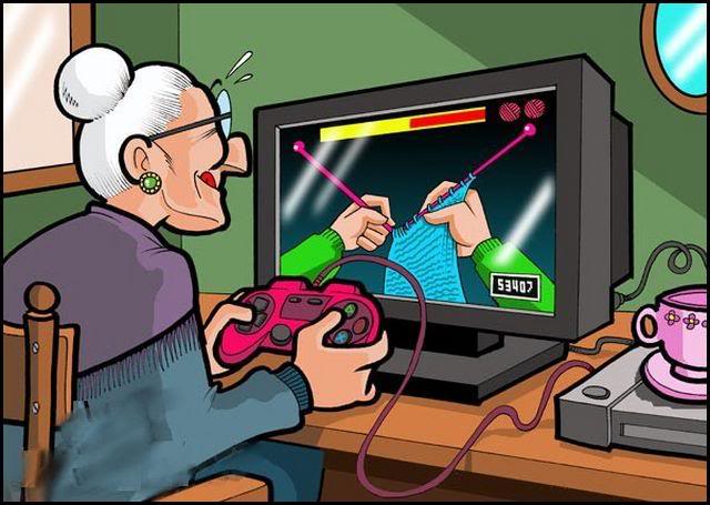бабушка играет в игры