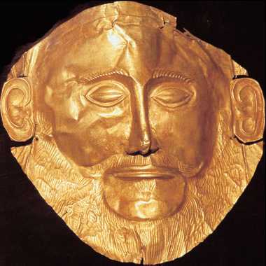Золота маска царя Агамемнона з гробниці в Мікенах