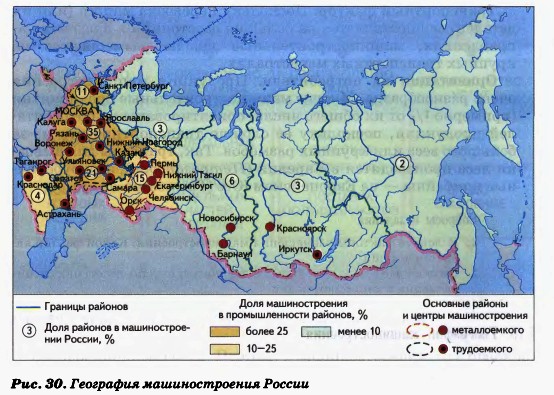 География машиностроения России