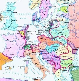 Повоєнна карта Європи 1919 рік