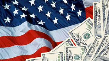 Флаг США и доллары
