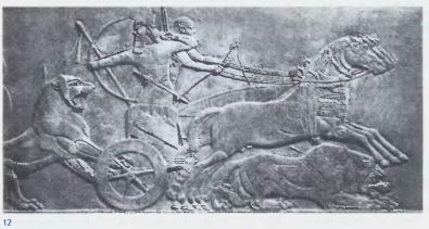 Охота на хищников царя Ашшурнасирпала II. Рельеф дворца Ашшурнасирпала II в Кальху. IX в. до н. э. Британский музей. Лондон