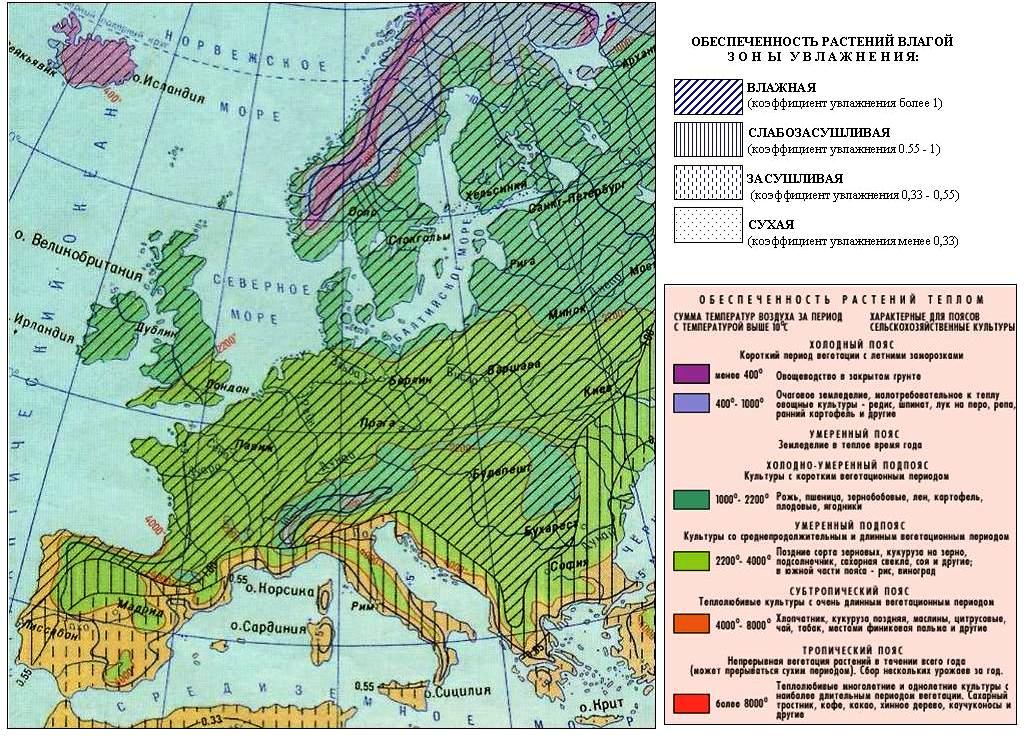 Кліматична карта Західної Європи
