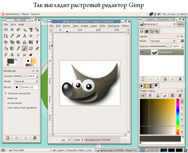 Что есть в растровом редакторе gimp но нет в растровом редакторе paint