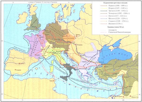 Мапа хрестових походів