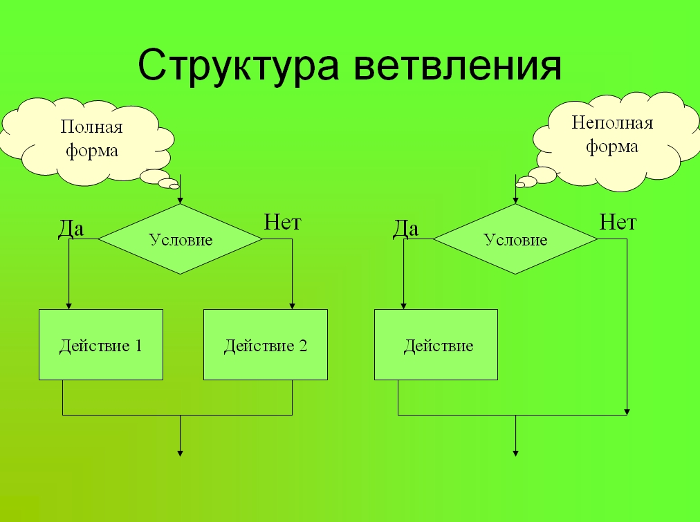 Примеры блок схема разветвляющегося алгоритма