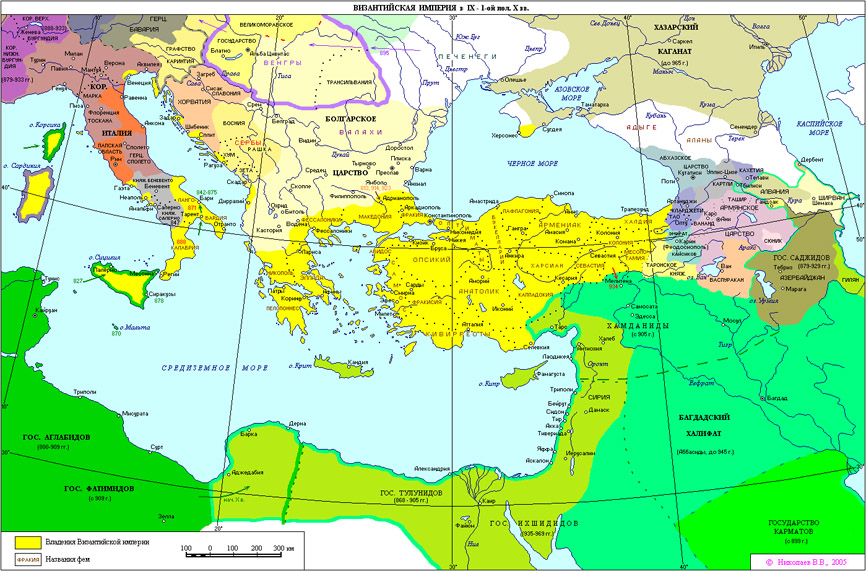 Карта Візантійської імперії